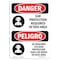 Signmission OSHA Sign, Ear Protection Required Bilingual, 10in X 7in Rigid Plastic, 7" W, 10" H, Spanish OS-DS-P-710-VS-1190 - alternate 1